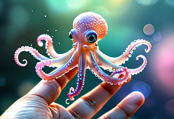 Hyperrealistický digitální render drobounké průsvitné…