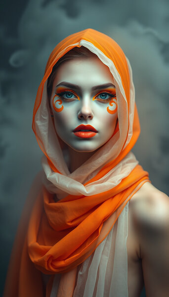 Umělecká módní fotografie. Vertikální portrét v plné výšce,…