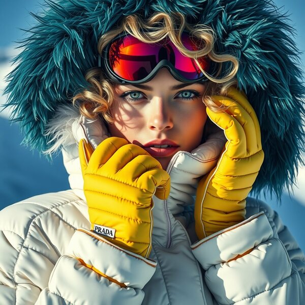 Střední módní fotografie s výrazným motivem, Modelka v bílé…