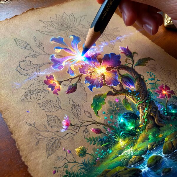 olejomalba s detailním kvašem. Podmanivá obraznost, kde…